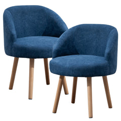 Set of 2 Small Accent Occasional Lounge Sofa, Guest Reception Sofa Chair Office Chair, Tub Chairs Upholstered Fabric with Solid Wood Legs