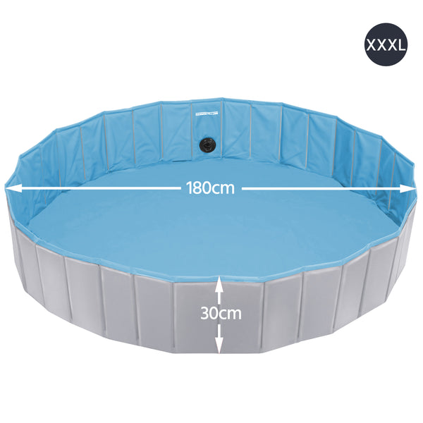 Costoffs Pet Pool Foldable Dog Swimming Pool, Pet Pool Portable Bathing Swimming Tub for Garden/Beach/Yard/Home, L/XL/XXL/XXXL, Blue/Grey/Black/Ocean Blue