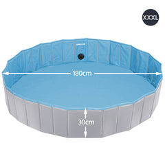Costoffs Pet Pool Foldable Dog Swimming Pool, Pet Pool Portable Bathing Swimming Tub for Garden/Beach/Yard/Home, L/XL/XXL/XXXL, Blue/Grey/Black/Ocean Blue
