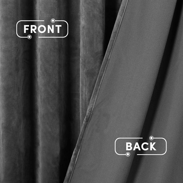 2pc Luxury Velvet Curtain Panels with Free Matching Velvet Cushion Cover – Thermal Insulated Grommet Top Drapes, Energy Saving Curtain Panels for Bedroom & Living Room Home Decor, Perfect Holiday Gift
