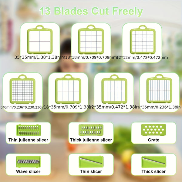 22-In-1 Heavy-Duty Manual Chopper - Vegetable Slicer, Vegetable Cutter, Chopper, Grinder, Suitable for Kitchen, Kitchen Utensils, Kitchen Small Tools, Kitchen, Vegetable Chopper