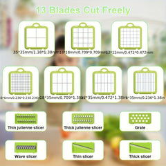22-In-1 Heavy-Duty Manual Chopper - Vegetable Slicer, Vegetable Cutter, Chopper, Grinder, Suitable for Kitchen, Kitchen Utensils, Kitchen Small Tools, Kitchen, Vegetable Chopper