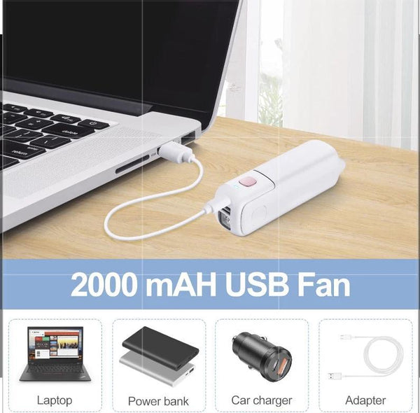 [Mini USB Fan & Light] Portable 3-Speed Handheld Fan | Illuminated Night Light, MINI Power Bank, 2000mAh Lithium Battery, USB Charging, Foldable Design | Home, Office, Outdoor, Travel, Gift for Female Friends