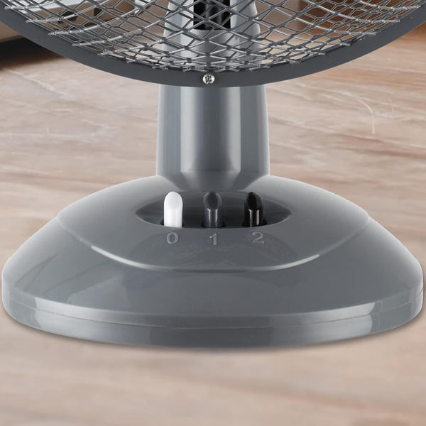 Schallen 9 Inch Portable Desk Fan Oscillating Table Fan Quiet Electric Cooling Fan 2 Speed Settings Desktop Air Circulator Home Office Bedroom Workstation Garage Small Table Fan Plastic Blade Safety Mesh Grill UK Plug Grey White or Black