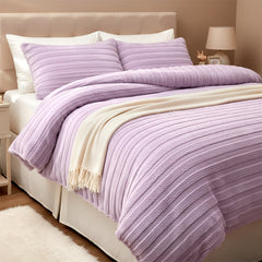 3pcs Faux Rabbit Plush Bedding Set, Soft Fluffy Comfortable Thicken Warm Autumn-Winter Duvet Cover & Pillowcase Set, Machine Washable, Ideal for Hotel, Guest Room, Bedroom, Home Use,Christmas Presents, Single/Double/King/Super King Size (1*Duvet Cover + 2