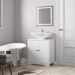 Under Sink Bathroom Cabinet, Free Standing Wooden Sink Storage Unit, Basin Cupboard With 2 Door, Bathroom Cabinet Space Saver Organizer
