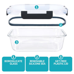 Food container, 10 pack glass container, sealed box, 2 sizes, reusable