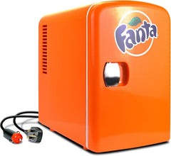 Coca Cola Classic Mini Fridge - Refrigerator for Bedroom Skincare Office, Portable Table Top Beverage Cooler, 12V DC/220V AC Refrigerador for Drinks, Soda, Wine, Use in Car, Dorm, Patio, 6 Can