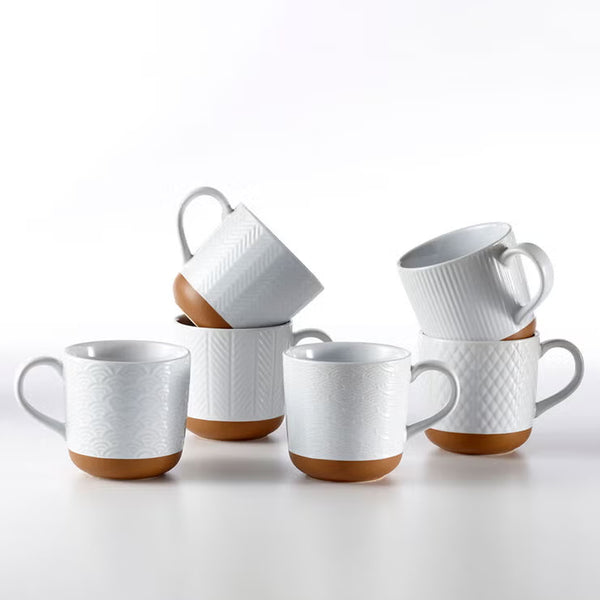 Mesa Ceramic Mug Set, 350Ml, 6 Pack