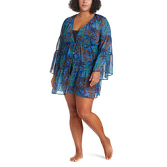 Rod Beattie Ladies Bleu Beach Cover up Dress Palm Tree