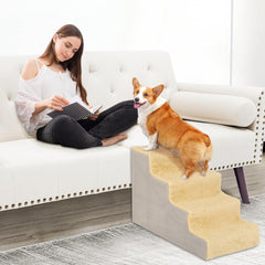 Anti-Slip Dog Steps with Removable Washable Cover for Smaller Elder Pets Sturdy Steps for Dogs