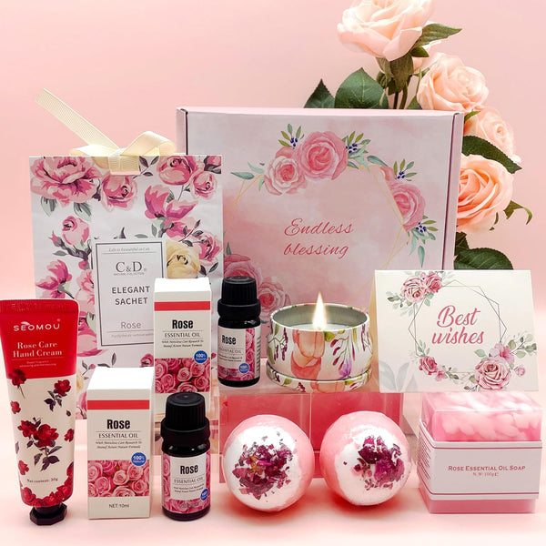 Pamper Birthday Gifts for Women, Unique Friend Gifts for Her, Lavender Self Care Get Well Soon Gifts Set for Mum Sister Wife, Spa Bath Set Bath Bombs Present, Christmas Valentines Mothers Day Gift Box