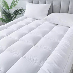Luxury Mattress Topper Extra Thick 4-Inches / 10cm Deep | Fitted Bed MattressesToppers with Soft Fiber | Single Double King Super King Small Double Sizes Bedding Size