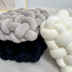 1pc Hand-woven Square Cushion Knot Pillow