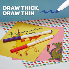 CRAYOLA Supertips Washable Markers - Assorted Colours (Pack of 24) | Premium Felt Tip Pens That Can Easily Wash off Skin & Clothing | Ideal for Kids Aged 3+