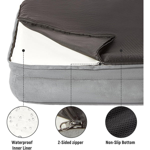 Orthopedic Dog Bed with Removable CoverFoam Pet Mattress for All-Season Comfort, Non-Slip Bottom, Fits Medium/Large/Small Dogs, Cozy Bedroom Accessory