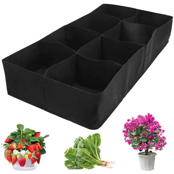 8 Grids Garden Raised Planting Bed Fabric Raised Garden Bed Square Felt Garden Flower Grow Bag Vegetable Planter Pot