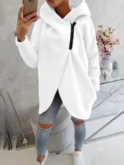 Women'S Hooded Jacket - Long Sleeve Coat with Front Zipper Closure, Lightweight Outerwear for Everyday & Formal Outfits - Spring/Fall Transitional Layering Piece, Spring Fall Clothing, Casual Style, Durable Fabric, Office Wear