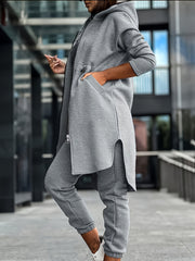 Fashion Women'S Solid Color Sweatshirt Set, Directional Style