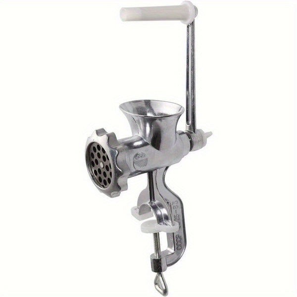Manual Meat Mincer & Vegetable Mincer - Heavy-Duty Metal Kitchen Tool for Sausages, Beef, Pork, and More - Hand Crank Design, No Electricity Needed, Sausage Making Essential, Ergonomic Handle, Durable Construction