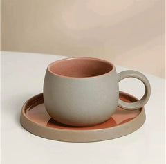 1pc Ceramic Coffee Cup And Saucer, Korean-Style Ins Style Retro Hand-Knotted Mug, High-Looking Fresh Breakfast Milk Cup, Office Water Cup, Tea Cup, Suitable for Home Use, Parties, Gift Giving