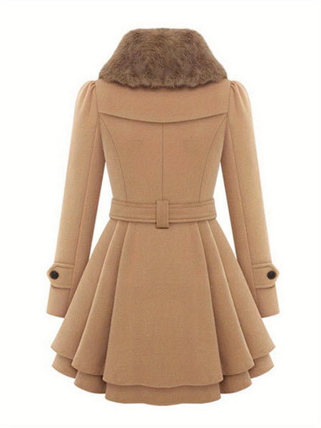 Women'S Elegant Winter Coat - Classic Mid-Length Open Front Long Sleeve Coat with Pockets, Solid Black Plain Design, Structured Collar & Smooth Fabric - Versatile for Everyday & Formal Outfits, Durable Cold Weather Outerwear, Coats for Women Winter, Winte