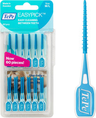 Tepe Easypick Toothpicks, Orange, ISO XS-S, 60Pcs, Dental Plaque Removal Tool, Efficient and Easy Cleaning between the Teeth, Toothpicks for Narrow Gaps
