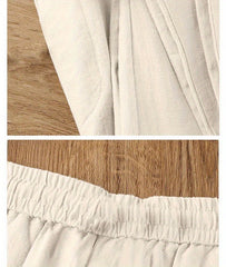Pure Linen Wide-leg Pants for Women in Summer 2025, Straight Casual Long Pants, Fashionable and Versatile, Loose and Thin Style