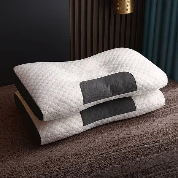 1/2pcs Soft Low Pillows, Soft Slim Pillow, Medium Thickness Pillow, Modern Zipper Design, Hotel-Quality Polyester Filling, White & Gray, Perfect for Home Bedroom Decor, Christmas & New Year Gift