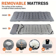 Folding Bed Portable Folding Camping Bed For Adults, Weight Capacity 199.58kg, With Mattress And Side Pocket - Lightweight And Sturdy Frame, Fishing Bed, Suitable For Camping, Home, Office, Travel, Picnic, Family Bed, Compact Design, Large Capacity