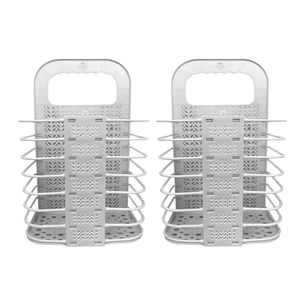 Lizzy 2pcs Laundry Hamper Foldable | Family Slim Reusable Plastic Laundry Clothes Washing Hamper Bin Collapsible Waterproof Clothes Storage Basket