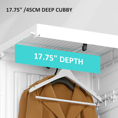 Portable Clothes Wardrobe for Bedroom, Foldable Clothes Organiser with Cube Storage, Hanging Rods, Magnet Doors, White, Modern Design, Modular Compartments, Magnetic Doors, Wrinkle-Free Hanging Space, Robust And Reliable