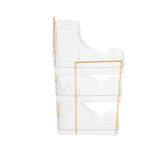 Transparent Triangular Storage Rack Golden Multi-layer, Cosmetic Layered Organizer Design, Suitable for Vanity Bedroom Bathroom, Corner Space Utilization Storage Skincare Products