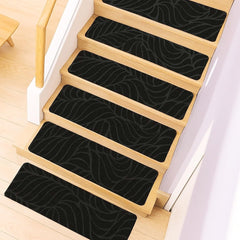 15pcs Set of 65X20Cm Anti Slip Stair Step Pad, Bottom Anti Slip, Detachable And Washable Step Pad, Suitable for Household Use