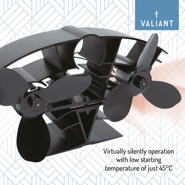 Valiant Whirlwind Heat Powered Stove Fan for Log Burners and Wood Stoves