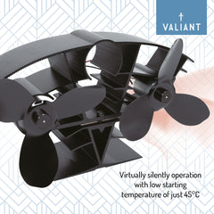 Valiant Whirlwind Heat Powered Stove Fan for Log Burners and Wood Stoves