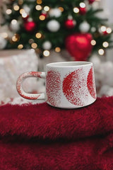 Handmade Ceramic Lips Mug with Red Kiss Print in Pop Art Style
