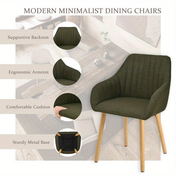 Modern Scandinavian Dining Chairs Suitable for - Ergonomic Armrests & Padded Seats with Cushioned Backrest, Soft /Upholstery & Sturdy Legs - - Modern Chairs, for, or for Company Events (Assembly Required)