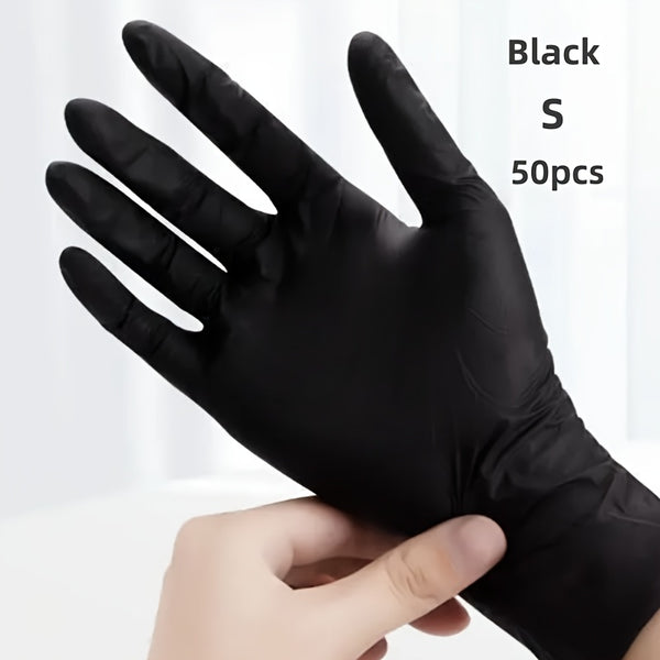 50/102pcs Black Composite Nitrile Gloves - Disposable Cleaning Gloves, Suitable for Kitchen, Dishwashing, Home Cleaning, Handheld, Latex Free, Suitable for Indoor and Outdoor Use, Kitchen Cleaning Gloves