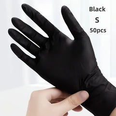 50/102pcs Black Composite Nitrile Gloves - Disposable Cleaning Gloves, Suitable for Kitchen, Dishwashing, Home Cleaning, Handheld, Latex Free, Suitable for Indoor and Outdoor Use, Kitchen Cleaning Gloves