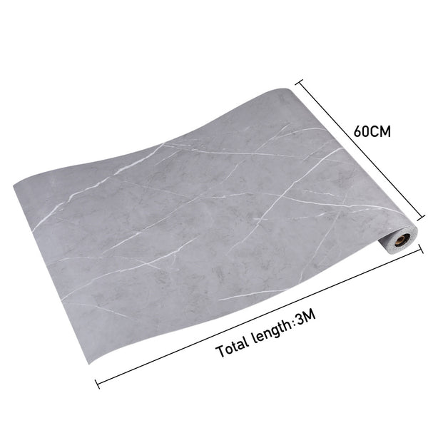300CM x 60CM, 3D Marble Wall Tiles Roll, Self-Adhesive Foam Wall Stickers, Glossy Finish Grey Marble Effect Wallpaper Roll, PVC Marble Look Wall Tiles Stickers, Thickened Design, Living Room TV Backdrop Home Decoration Wall Panels, Peel and Stick, Easy to