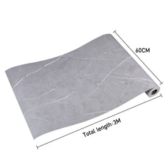 300CM x 60CM, 3D Marble Wall Tiles Roll, Self-Adhesive Foam Wall Stickers, Glossy Finish Grey Marble Effect Wallpaper Roll, PVC Marble Look Wall Tiles Stickers, Thickened Design, Living Room TV Backdrop Home Decoration Wall Panels, Peel and Stick, Easy to