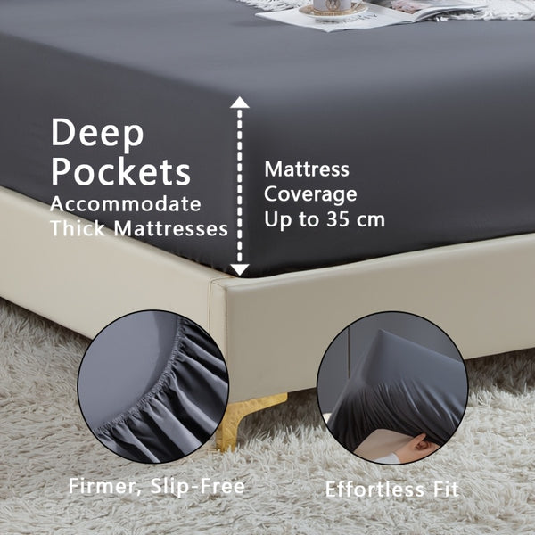 Soft And Breathable Bedding Solid Color Washable Fitted Sheet