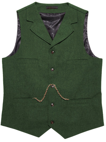Men'S Vest Retro Fashion Groom Wedding Party Vest Men'S Herringbone Casual Business Waistcoat