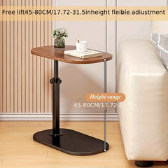 Height-Adjustable Wooden Table with Metal Structure - Contemporary Minimalist Side Table for Sofas, Transformable Coffee Table, Versatile Laptop Desk for Use in Living Rooms, Bedrooms, And Offices