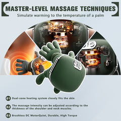 Multi-functional Shoulder And Neck Massager, Full-body Massage Device with Heating Function, Effectively And Relaxes Muscles, Massages Shoulders, Back And Legs, Comfortable Electric Acupoint Massager, USB Charging, Long Battery Life