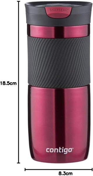 Contigo Byron Snapseal Travel Mug | Stainless Steel Thermal Mug | Vacuum Flask | Leakproof Tumbler | Coffee to Go Mug with BPA Free Easy-Clean Lid