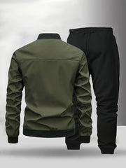 [Maigiqi] Casual Set Men'S Spring Autumn Easy Athletic Two-Piece Outfit Polo Collar Jacket