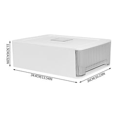 1pc Closet Storage System - Modular Stackable Bin with Dividers, 35x26x12cm Acrylic Organizer for Underwear, Accessories, 3 Styles (Open/12-Section/18-Section)