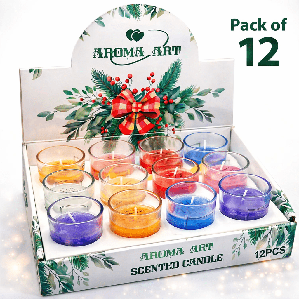 Premium Aroma Candle (Pack of 12) – Relaxing Home Fragrance & Cozy Ambience Long Lasting